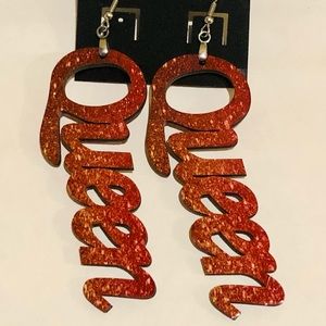 Sublimated Queen earrings